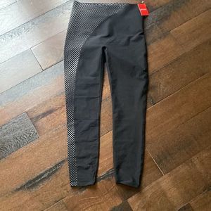 NWT Spanx asymmetrical reflective leggings black size small